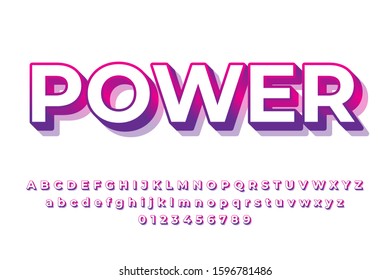 modern styled 3D trendy font and alphabet for poster, sticker