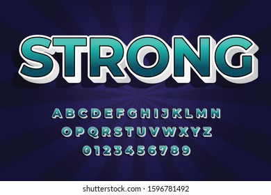modern styled 3D trendy font and alphabet for poster, sticker