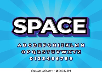 modern styled 3D trendy font and alphabet for poster, sticker