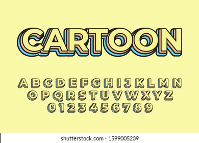 modern styled 3D trendy font and alphabet for poster, sticker
