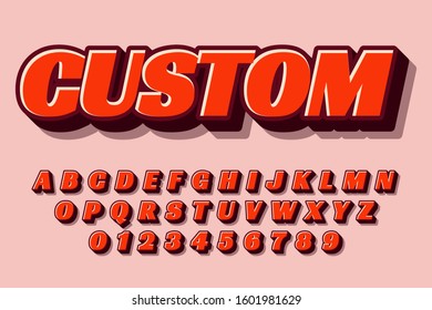 modern styled 3D trendy font and alphabet for poster, sticker