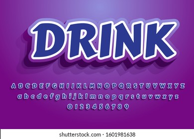 modern styled 3D trendy font and alphabet for poster, sticker