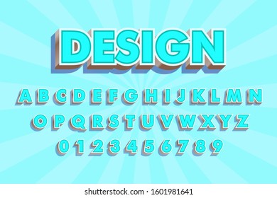 modern styled 3D trendy font and alphabet for poster, sticker