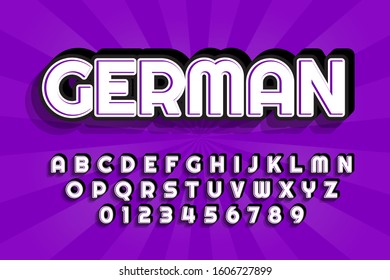modern styled 3D trendy font and alphabet for poster, sticker