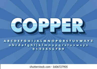 modern styled 3D trendy font and alphabet for poster, sticker