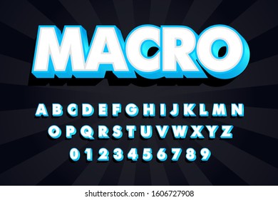 modern styled 3D trendy font and alphabet for poster, sticker