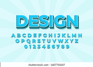 modern styled 3D trendy font and alphabet for poster, sticker