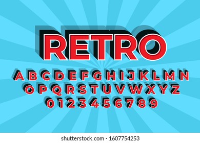 modern styled 3D trendy font and alphabet for poster, sticker