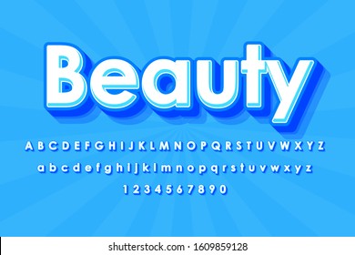 modern styled 3D trendy font and alphabet for poster, sticker