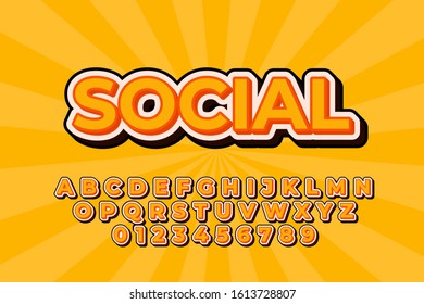 modern styled 3D trendy font and alphabet for poster, sticker