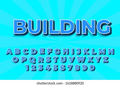 modern styled 3D trendy font and alphabet for poster, sticker