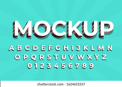 modern styled 3D trendy font and alphabet for poster, sticker