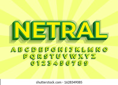 modern styled 3D trendy font and alphabet for poster, sticker