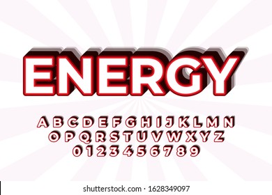 modern styled 3D trendy font and alphabet for poster, sticker