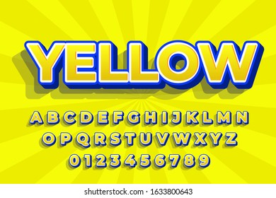 Modern Strong 3d Yellow Font Typeface Stock Vector (Royalty Free ...