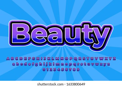 modern styled 3D trendy font and alphabet for poster, sticker