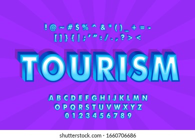 modern styled 3D trendy font and alphabet for poster, sticker