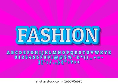 modern styled 3D trendy font and alphabet for poster, sticker