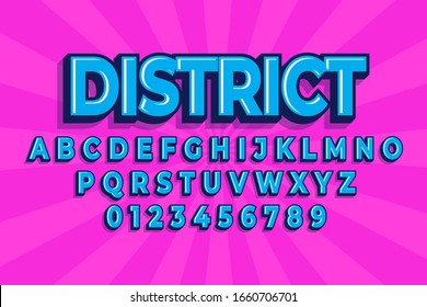 modern styled 3D trendy font and alphabet for poster, sticker
