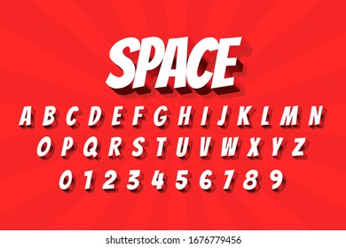 3D-Schrift mit modernem Design und Alphabet für Poster, Aufkleber