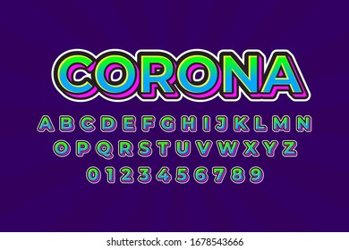 modern styled 3D trendy font and alphabet for poster, sticker