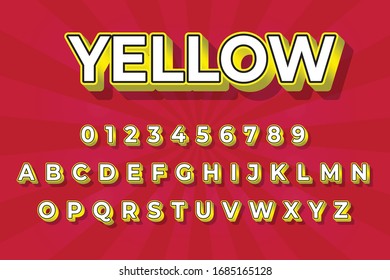 modern styled 3D trendy font and alphabet for poster, sticker