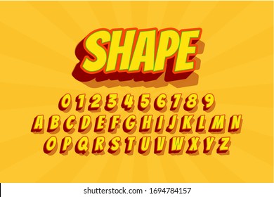 letra y alfabeto moderno en 3D para afiches, pegatinas