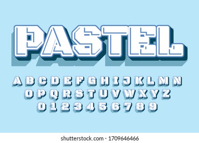 modern styled 3D trendy font and alphabet for poster, sticker