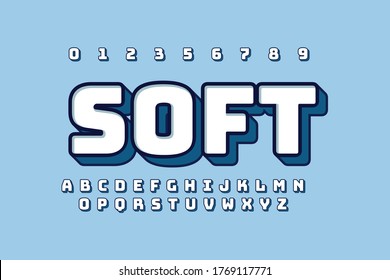 letra y alfabeto moderno 3D para afiches, pegatinas