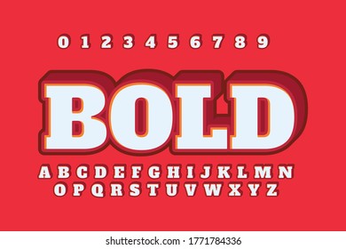 modern styled 3D trendy font and alphabet for poster, sticker