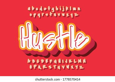 modern styled 3D trendy font and alphabet for poster, sticker