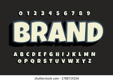 modern styled 3D trendy font and alphabet for poster, sticker