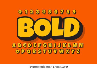 modern styled 3D trendy font and alphabet for poster, sticker