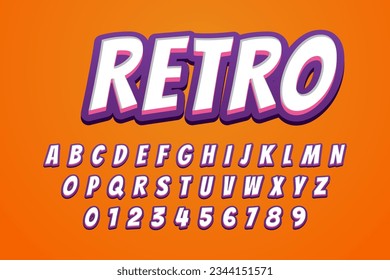 modern styled 3D trendy font and alphabet for poster, sticker