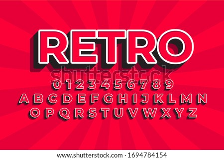 modern styled 3D trendy font and alphabet for poster, sticker