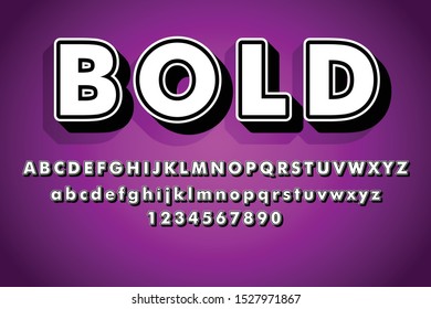 Modern styled 3D trendy set of alphabet letters