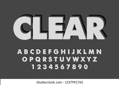 Modern styled 3D trendy set of alphabet letters