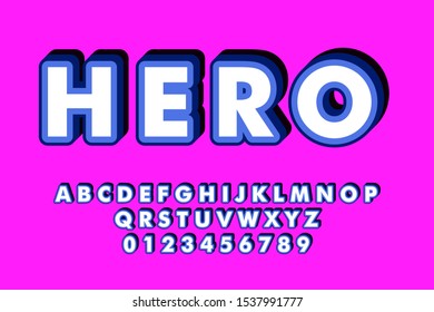 Modern styled 3D trendy set of alphabet letters