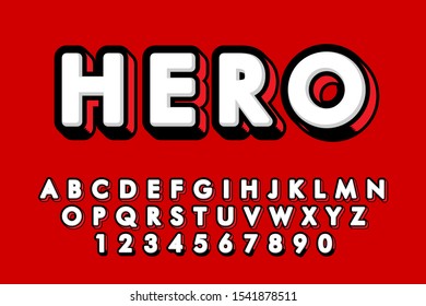 Modern styled 3D trendy set of alphabet letters