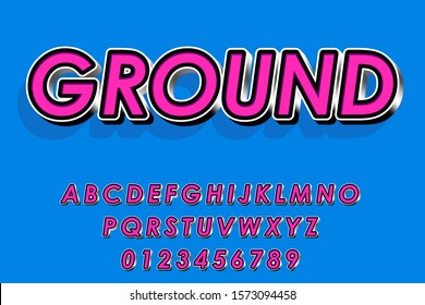 Modern styled 3D trendy set of alphabet letters