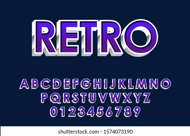 Modern styled 3D trendy set of alphabet letters