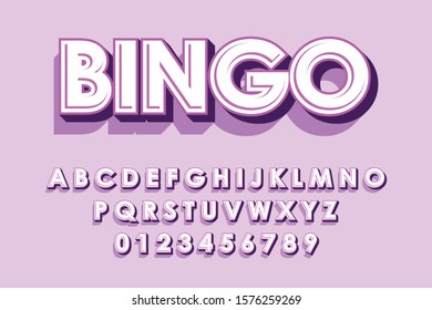 Modern styled 3D trendy set of alphabet letters