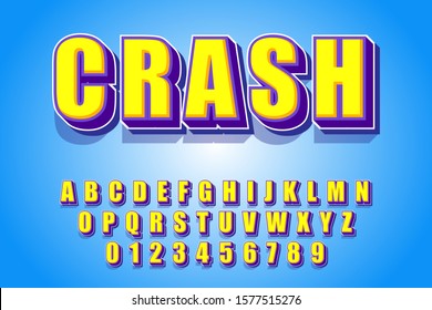 Modern styled 3D trendy set of alphabet letters