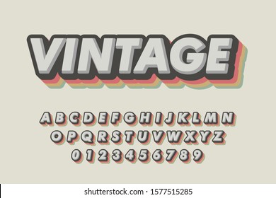Modern styled 3D trendy set of alphabet letters