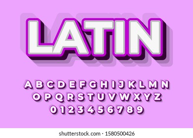 Modern styled 3D trendy set of alphabet letters