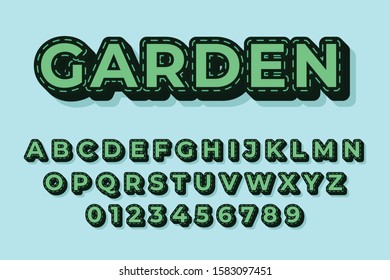 Modern styled 3D trendy set of alphabet letters