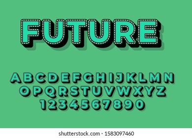 Modern styled 3D trendy set of alphabet letters