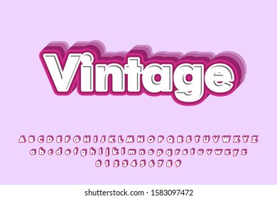 Modern styled 3D trendy set of alphabet letters
