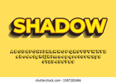 Modern styled 3D trendy set of alphabet letters