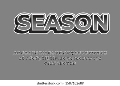 Modern styled 3D trendy set of alphabet letters